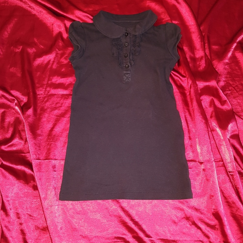 Chaps Girls sz 4 Long Navy Blue Uniform Shirt